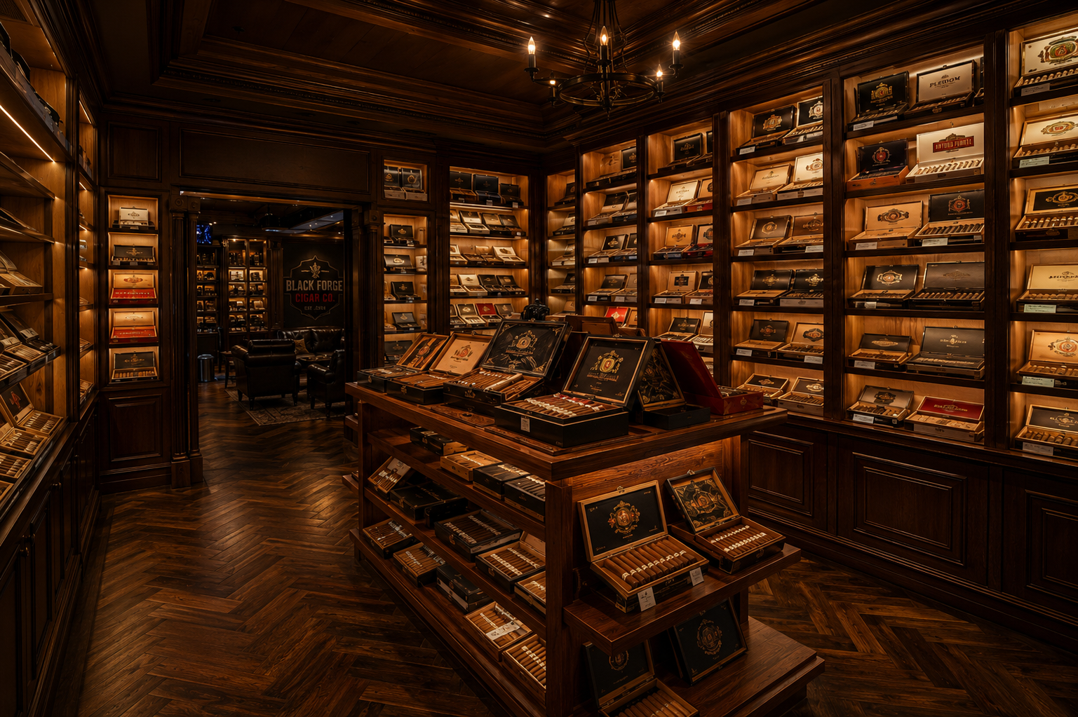 Inside Black Forge Cigar Co Premium Cigars & Lounge